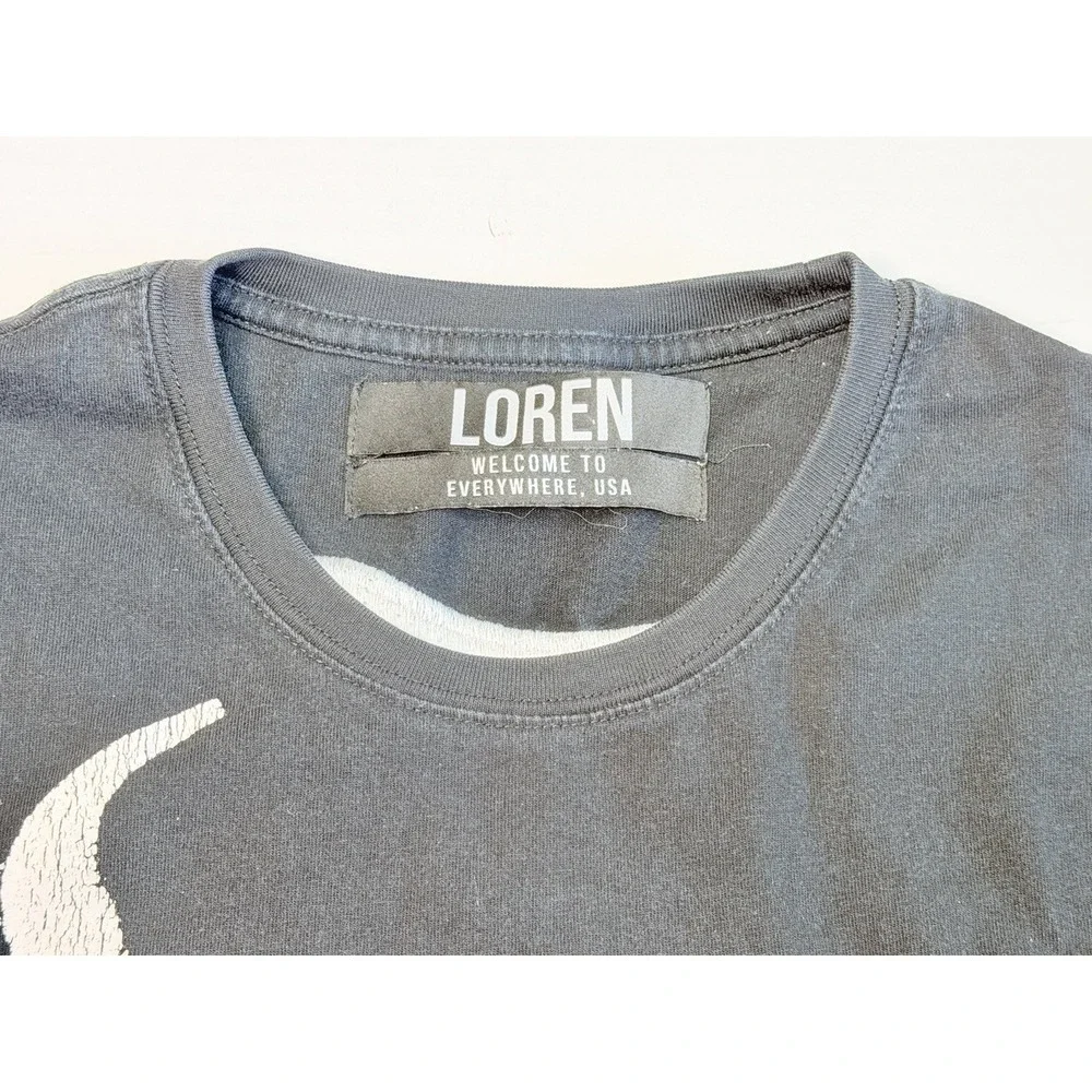 Loren Co Graphic T Shirt Mens L Black‎ Gothic Skull Streetwear Oversized